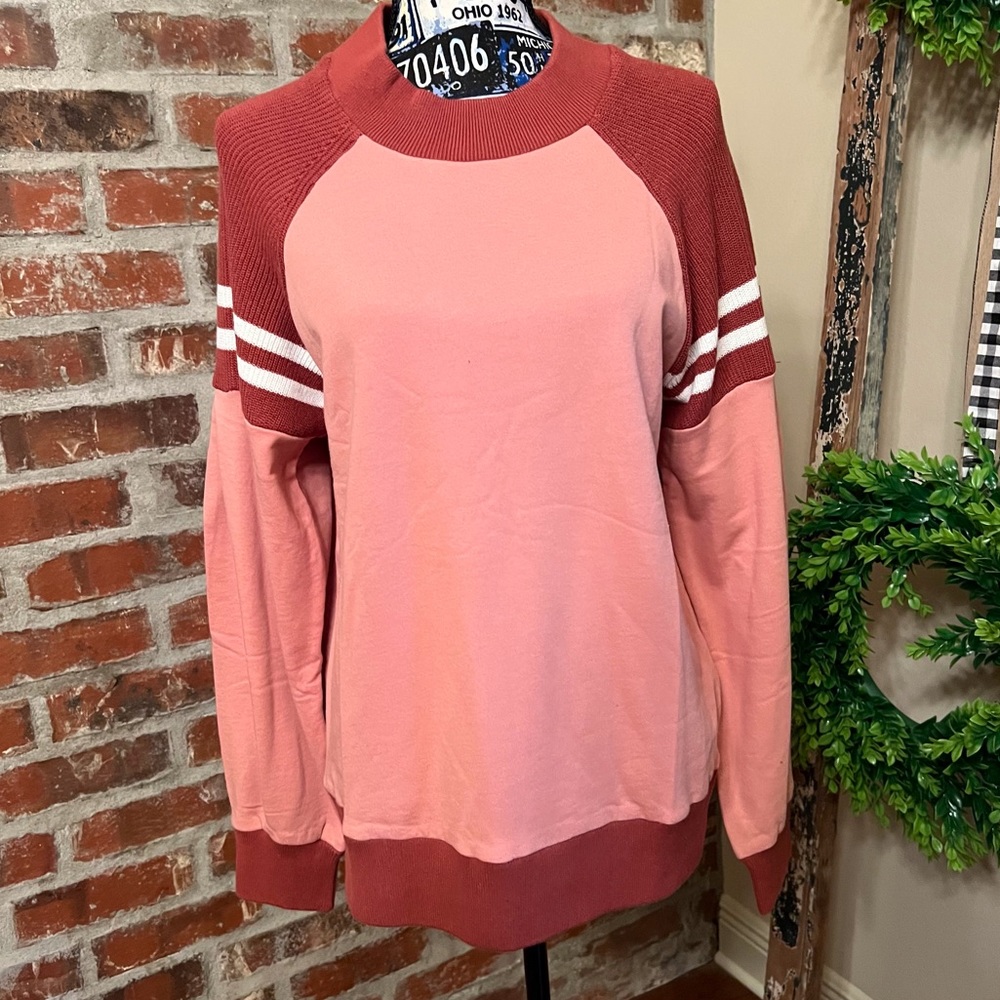 Cable Stitch Mixed Media Sweatshirt